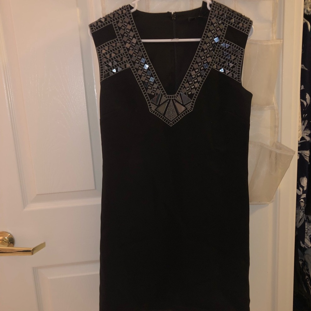 BCBG Black Dress with Mirror Jewel Accents